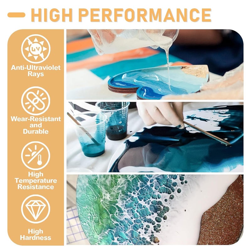 Puduo Epoxy Resin Kit 36OZ，Newly Formulated Crystal Clear Epoxy Resin，Strong, Bubble-Free, Anti-Yellowing Art Resin That，Suitable for DIY, Resin Art, Molds, Jewelry Making, Easy to Mix 1:1 Ratio - Image 3